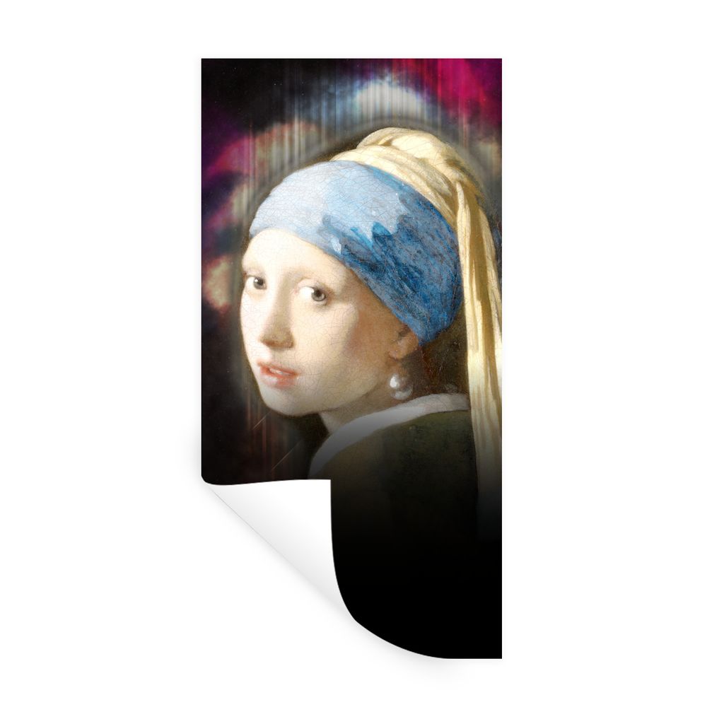 MuchoWow Wandtattoo Wandsticker Wandaufkleber Kunst - Vermeer - Regenbogen 80x160 cm Selbstklebend und Repositionierbar - Sticker - Dekorfolie