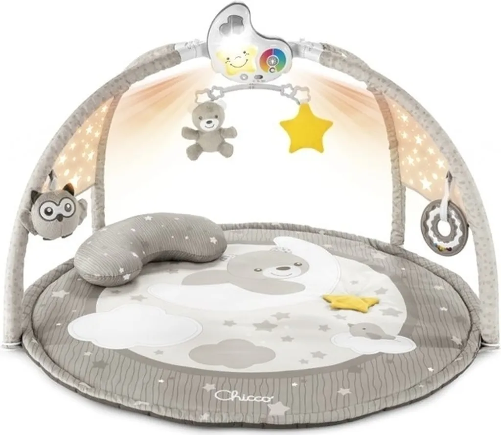 CHICCO 3en1 Tapis de jeu Trapèze Neutre - Éveil de bébé dès la naissance