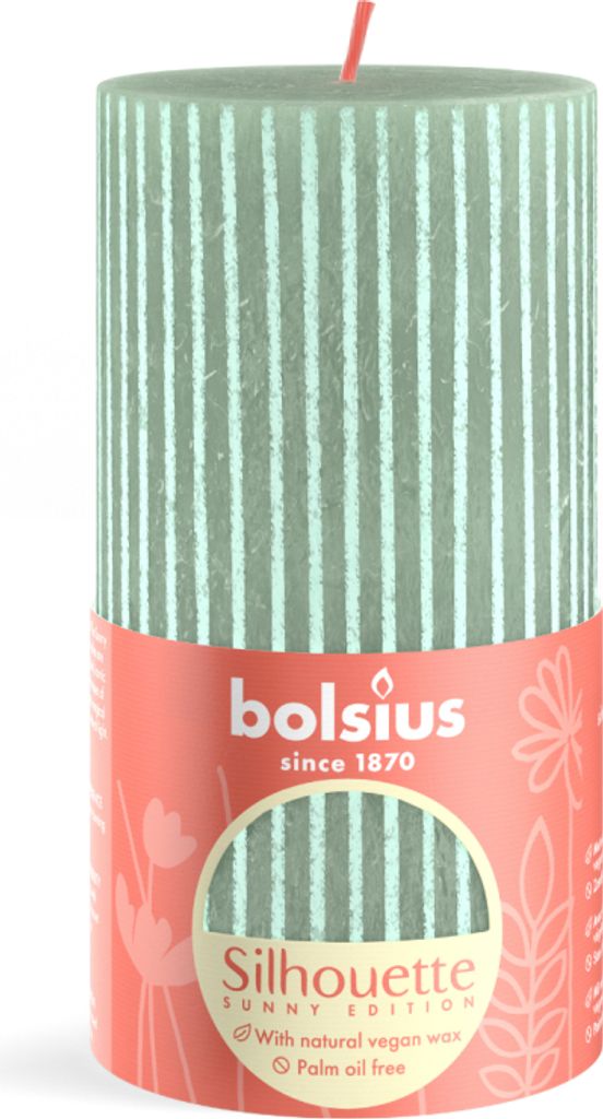 Bolsius Rustik Stumpenkerze Silhouette Welle 130/68mm