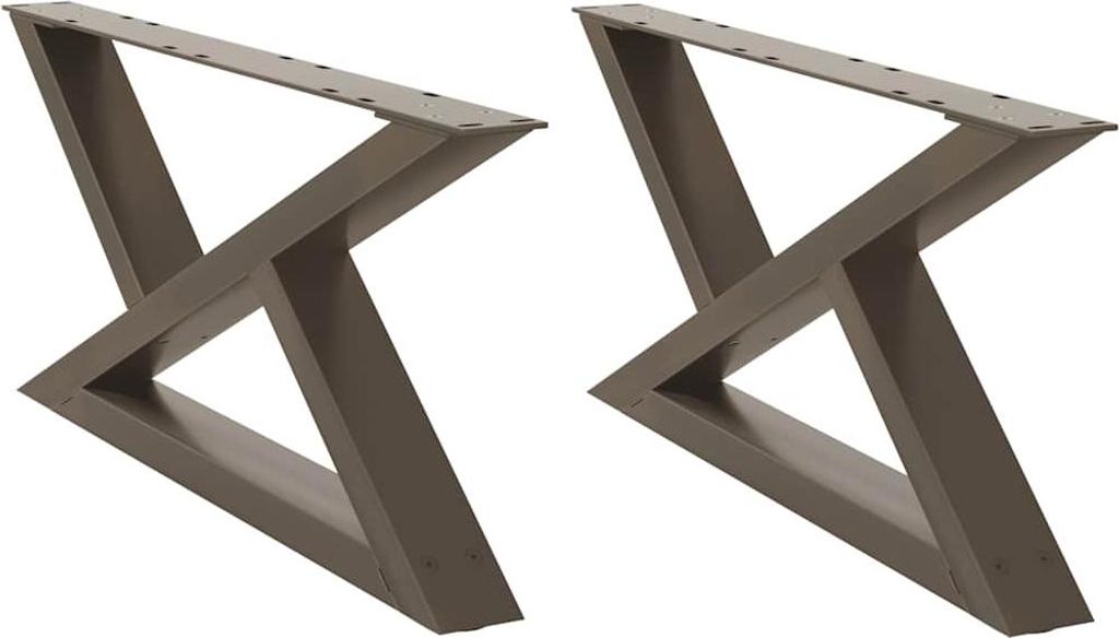 vidaXL Couchtischbeine 2 Stk. Naturstahl 70x(30-31,3) cm Stahl