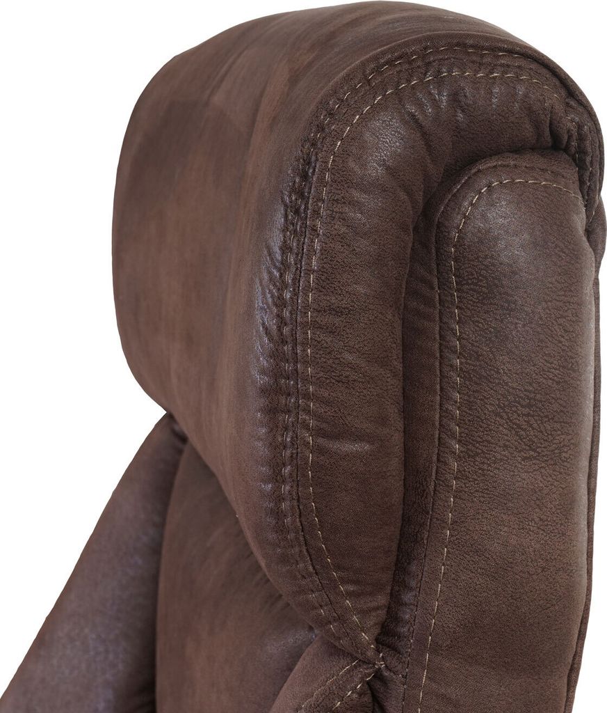 Mendler Poltrona Ufficio Girevole Dallas, Design Moderno In Microfibra Marrone, Altezza Regolabile - 3