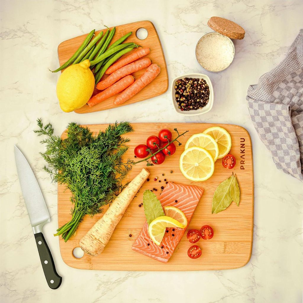 Holz Schneidebrett-Set - vielseitig und robust - 3 Stück - Bambus