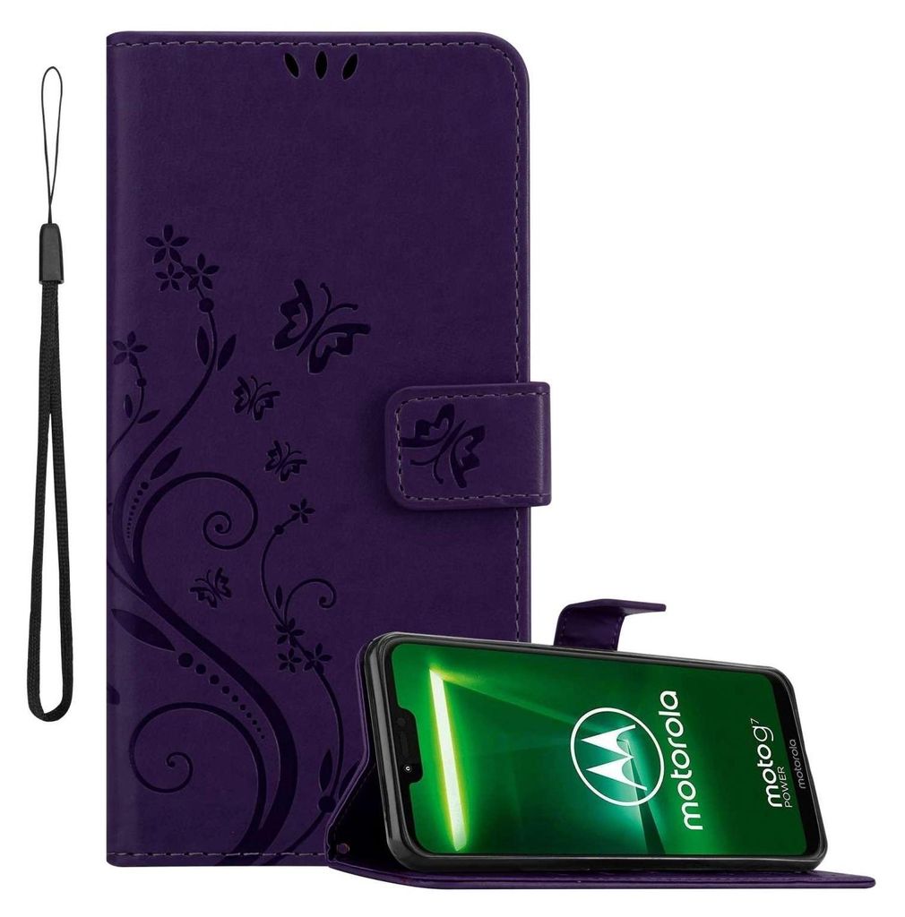 Cadorabo kryt pre Motorola MOTO G7 POWER in FLORAL DARK Obrázok produktu 