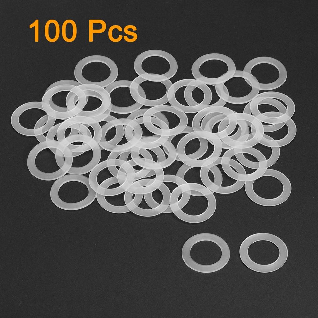 100Stk Flache Unterlegscheibe Nylon M18 Dichtung 27mm AD 18mm ID 1mm Dicke Klar fš¹r Wasserhahn Rohr Wasserschlauch Isolierung Schrauben
