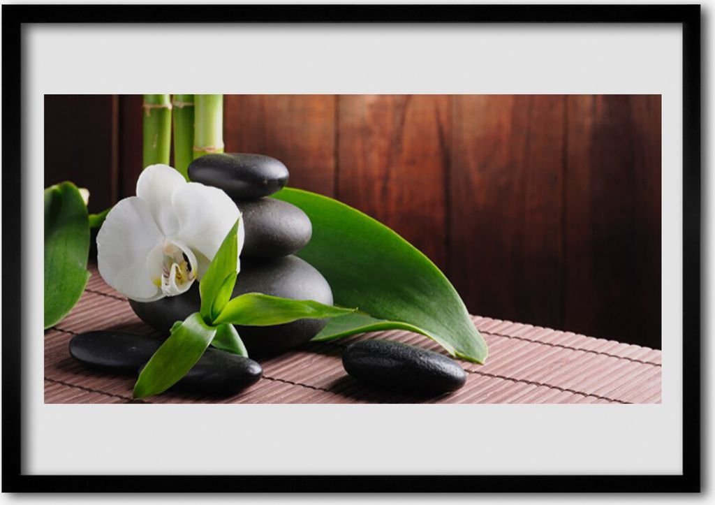 Bild 70x50 MDF-Rahmen Wandkunst Orchid flower Spa