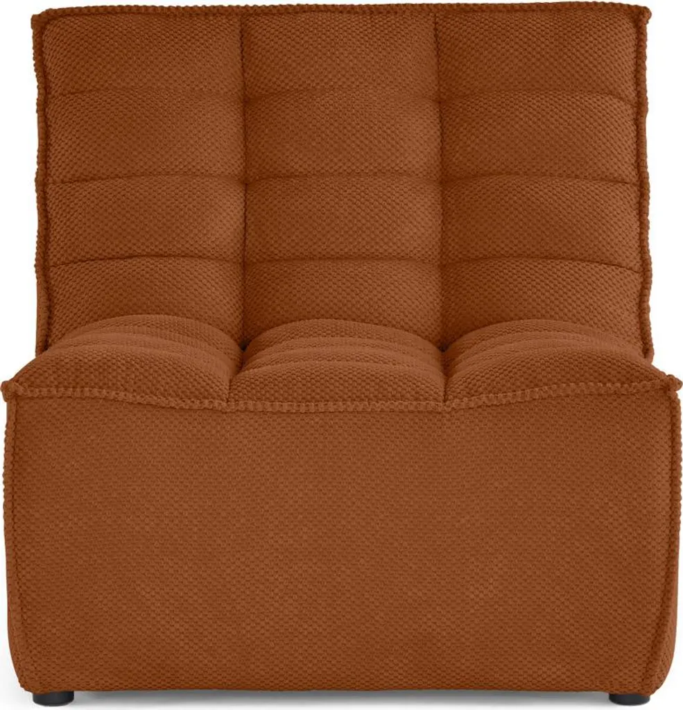 Fauteuil velours texturé terracotta Ellie - Assise moelleuse XL