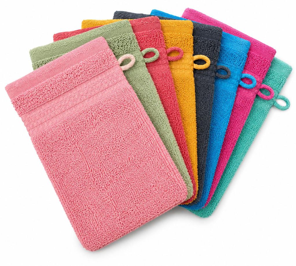Waschhandschuh Frottee, 10 Stück (5x2versch.Farben), ca. Produktbild 