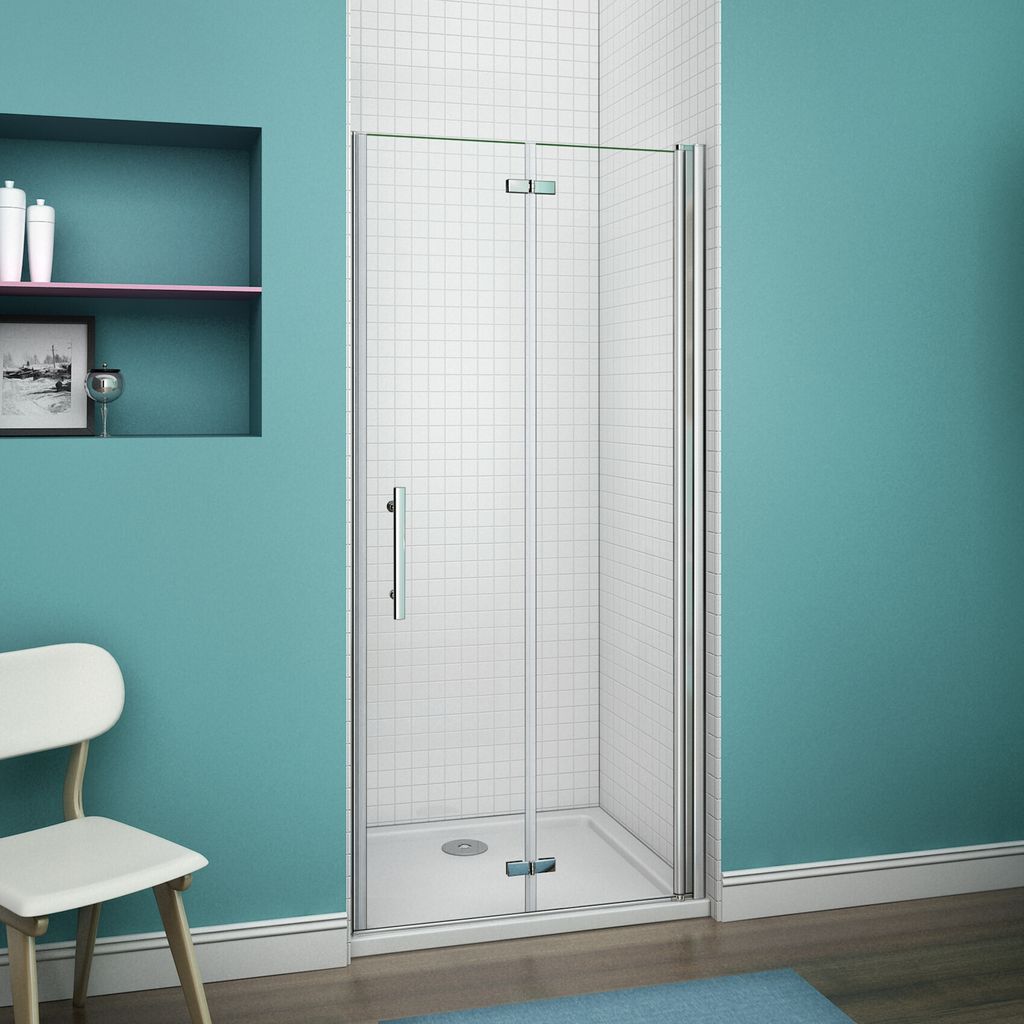 100x197cm Duschkabine Duschabtrennung Dusche Scharniertür Falttür Echtglas