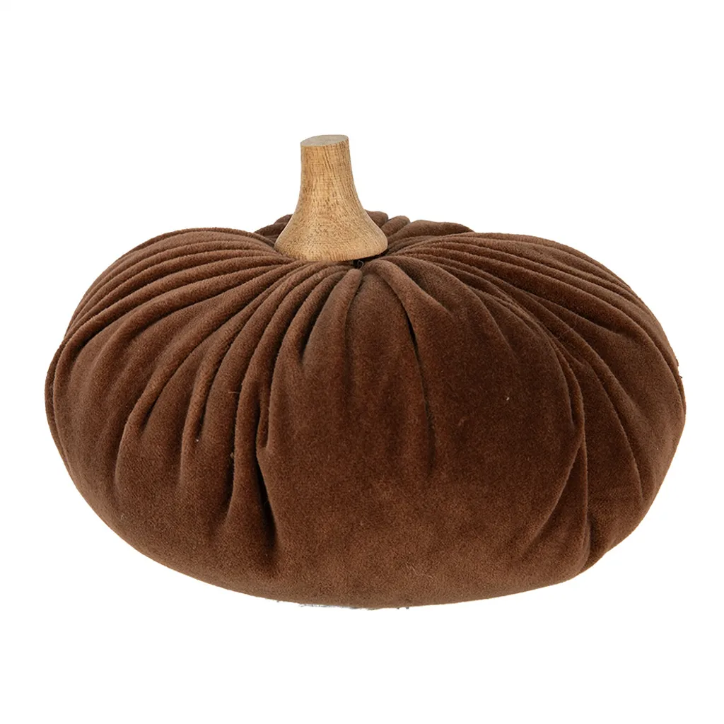 Citrouille en Tissu Marron Ø 20 cm Clayre & Eef : Déco Douce et Design
