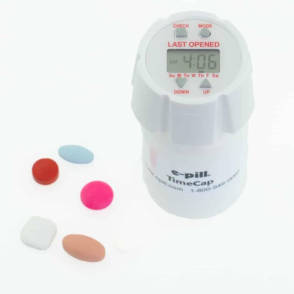 Pillendose mit 24 Alarmen und Erinnerung an "zuletzt Produktbild 