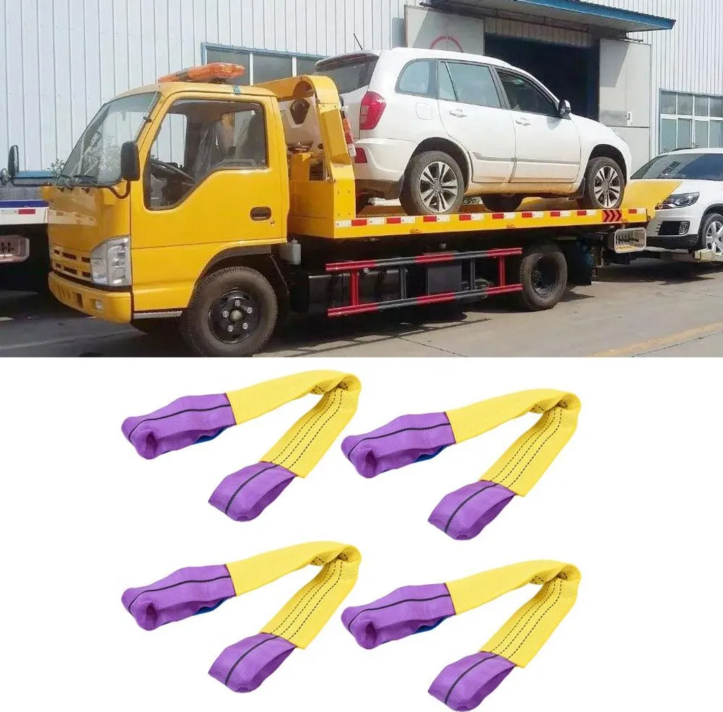 4 Sangles de Roue Securing Link Straps Alliage pour Remorque Jaune/Violet - 6