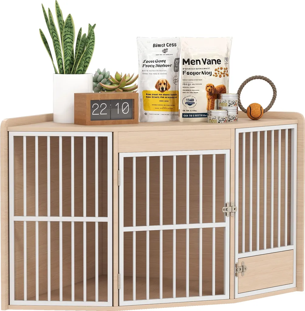 Cage d'angle pour chien petit et moyen idéale pour salon et gain de place