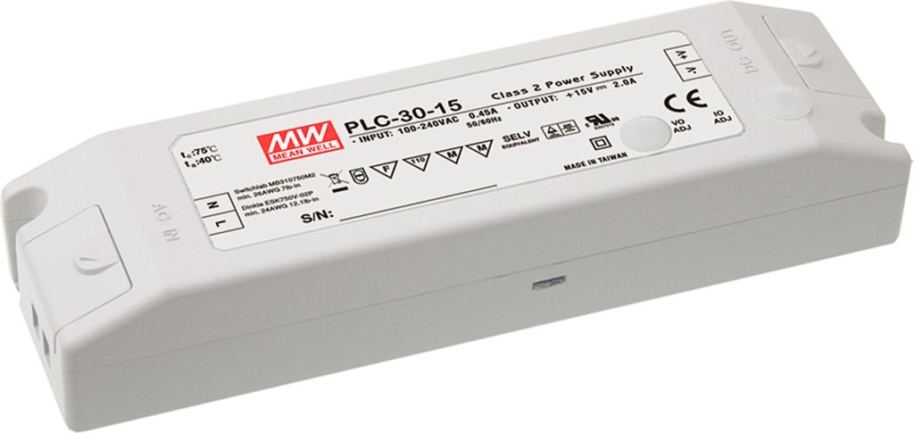 MEANWELL PLC-30-27, Installationsnetzteil, 30W 27V 1,12A CV+CC