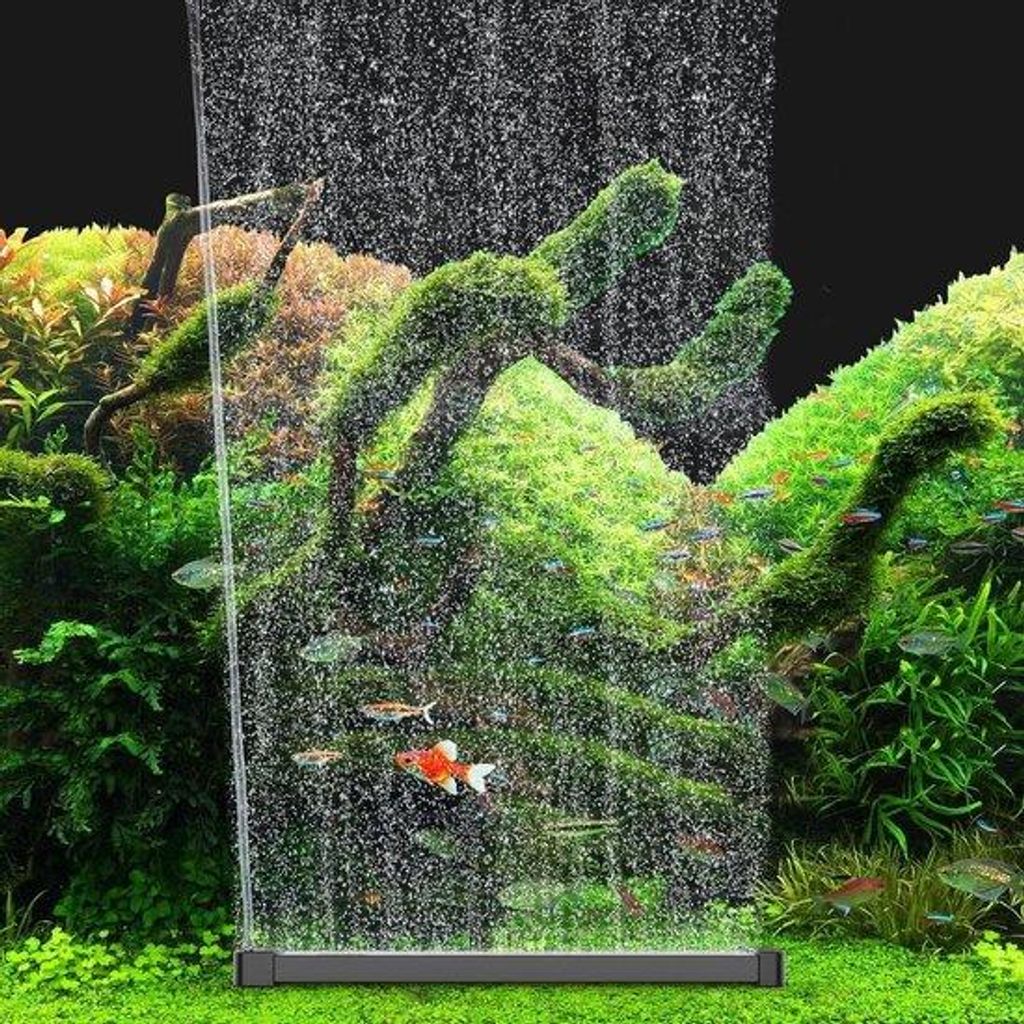 Aquarium-Luftsteine mit Diffusor für ein gleichmäßiges Blasenetz - Luftfilter mit Sauerstoffverstärker - 25 cm Höhe - Schwarz