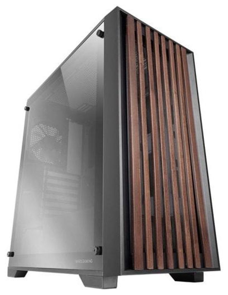 Mars Gaming MC-WOODC, Midi Tower, PC, Schwarz, ATX, micro ATX, Mini-ITX, Netz, SGCC, Holz, Chromed glass, Gaming