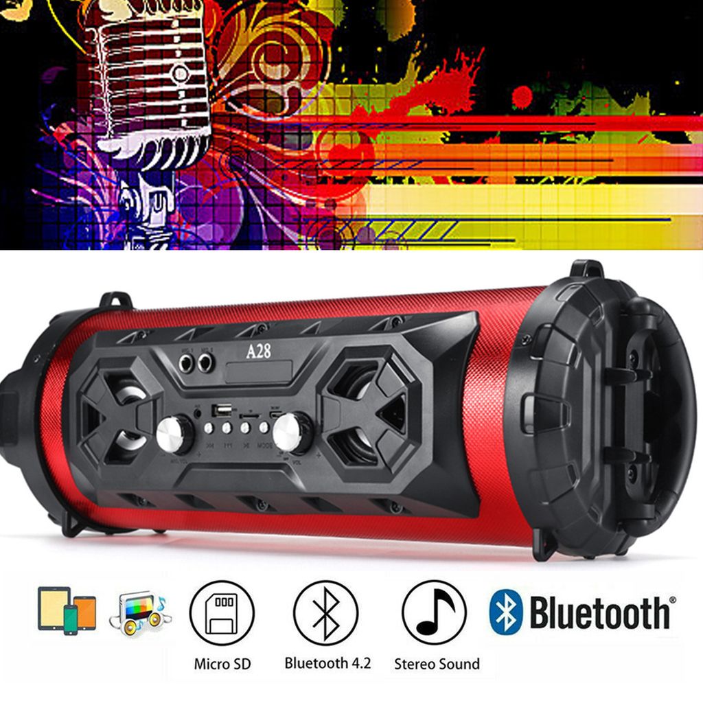 Tragbarer Bluetooth Lautsprecher Stereo Subwoofer PC Handy LED Musikbox Soundbox 