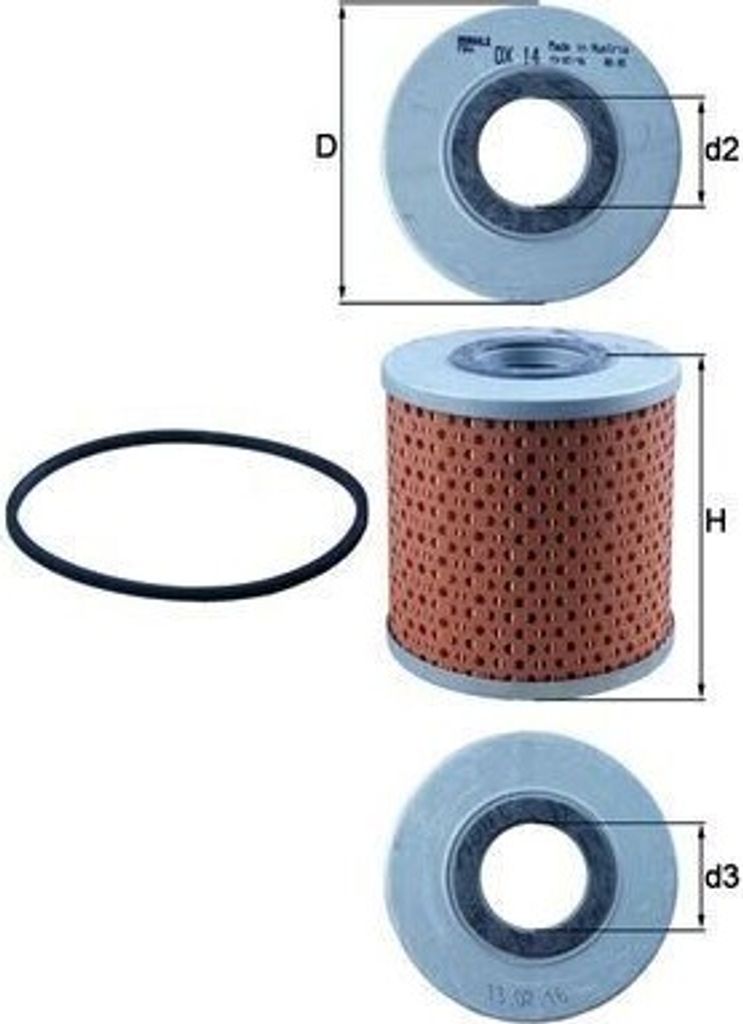 Ölfilter MAHLE OX 14D Filtereinsatz für FORD TRANSIT Bus (V) TRANSIT Kasten (V) TRANSIT Pritsche/Fahrgestell (V) TRANSIT Bus (72E, 73E)