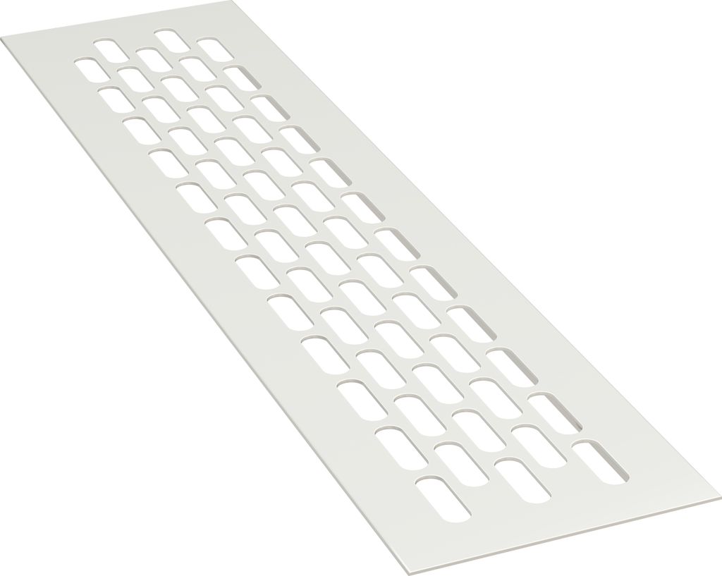 2 x sossai Aluminium Lüftungsgitter 24,5 x 6cm in Weiß Belüftungsgitter Türgitter Stegblech Abluft