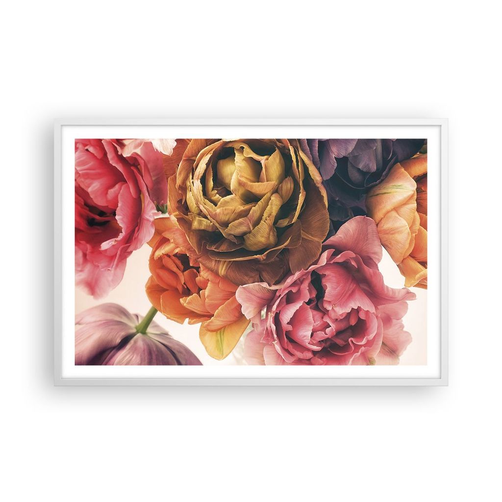 Gerahmtes Poster - Weißer Rahmen - Blumenstrauß Blumen Braut - 91,5x61 cm - Wand Bild - Wanddeko - Wandbilder - Kunstposter - Wandposter - Bilder...