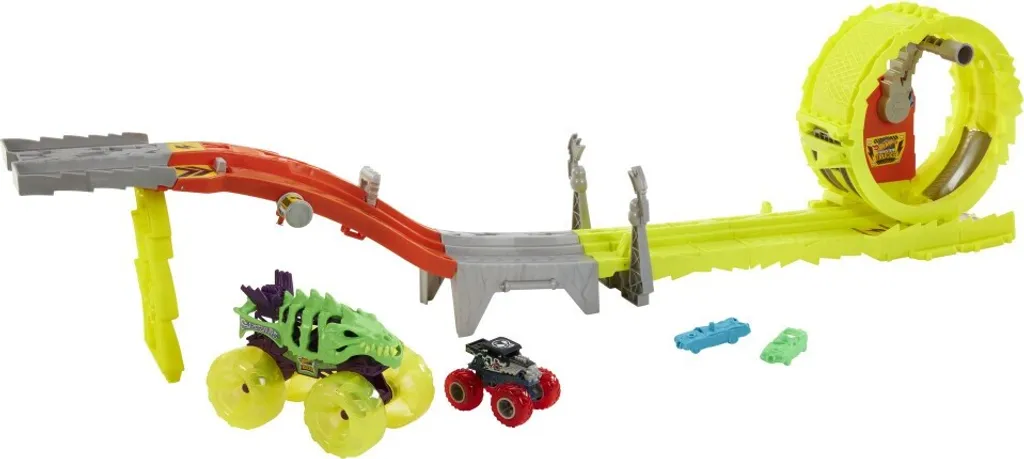 Circuit Hot Wheels Monster Trucks Power Poursuite avec Lanceur Rapide