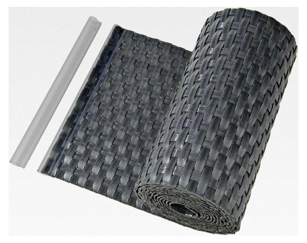 PE-Sichtschutzstreifen Zaunblende Rattan in Anthrazit