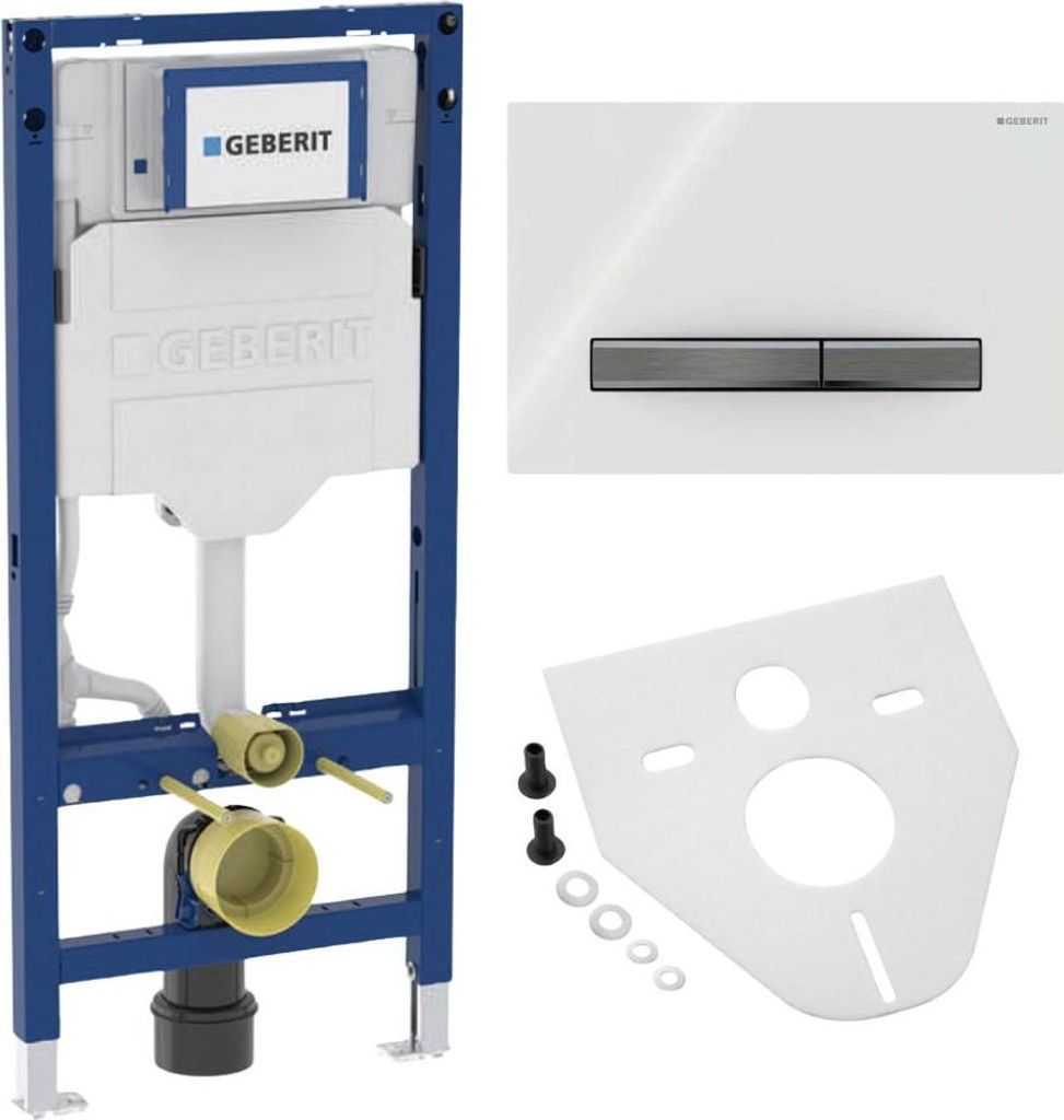 BADfabrik24 Geberit Duofix Element für Wand-WC, 112 cm, mit Sigma UP-Spülkasten 12 cm + Geberit Sigma50 Betätigungsplatte für 2-Mengen-Spülung...