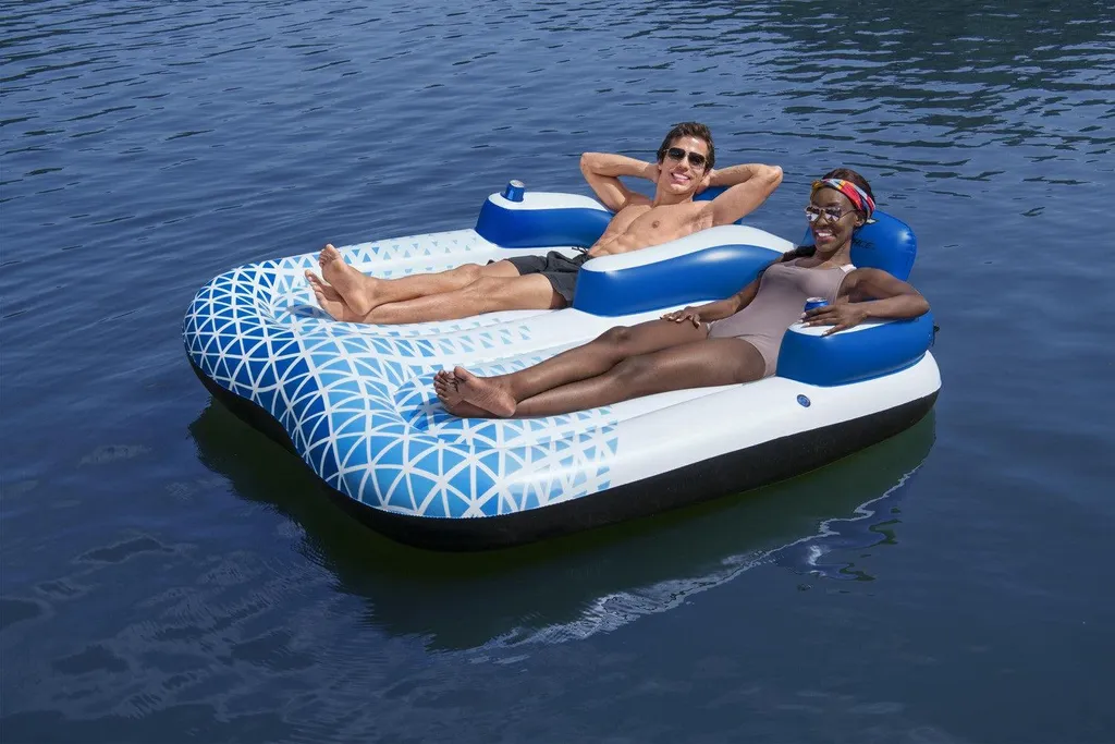 Matelas gonflable géant avec dossier Hydro-Force Indigo Wave - 4