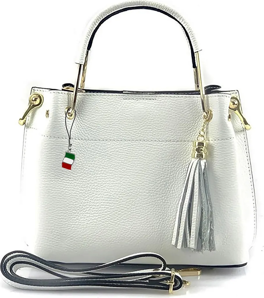Sac à main blanc Florence en cuir véritable - Accessoire de mode chic