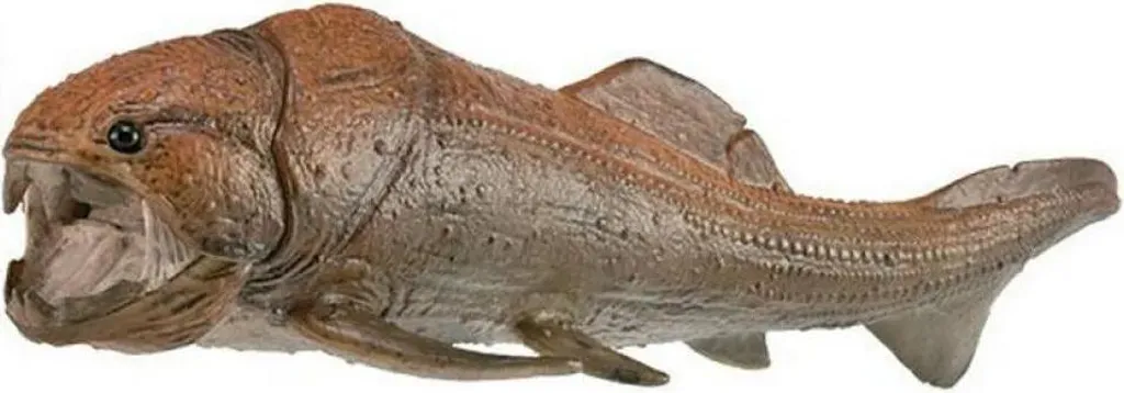 Dunkleosteus 28 cm brun Antécédents avec mâchoire mobile et cuirasse