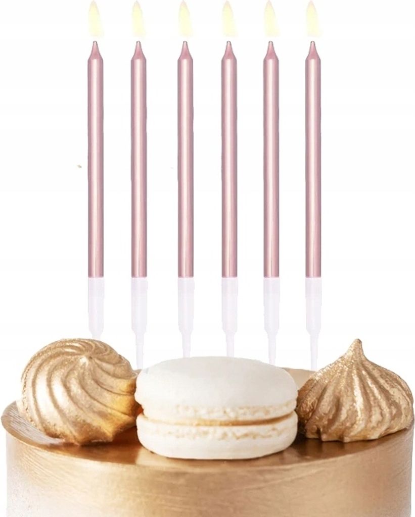 Geburtstagskerzen Lang 13 Cm Rosa Für Geburtstagsfeier 6 Stück