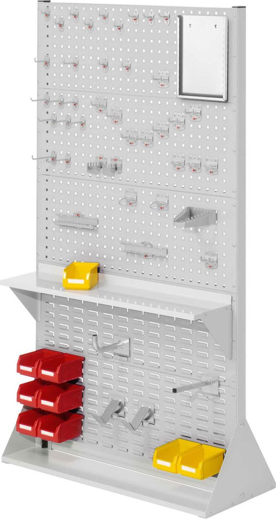 Kappes RasterPlan Stellwände doppelseitig Größe #5 - 6x Lochplatten 4x Schlitzplatten 1x Zubehörsortiment 55-teilig Lichtgrau RAL 7035