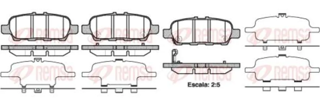 Plaquettes de frein REMSA 0876.41 pour Nissan 350 Z et Leaf - OE D4M601BN0A