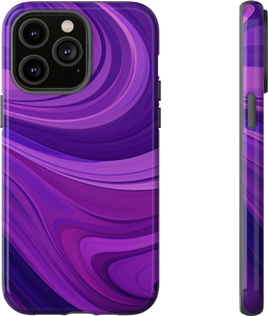 Abstraktes Wellenmuster in Violett – Hülle Kompatibel mit iPhone 14 Pro Max