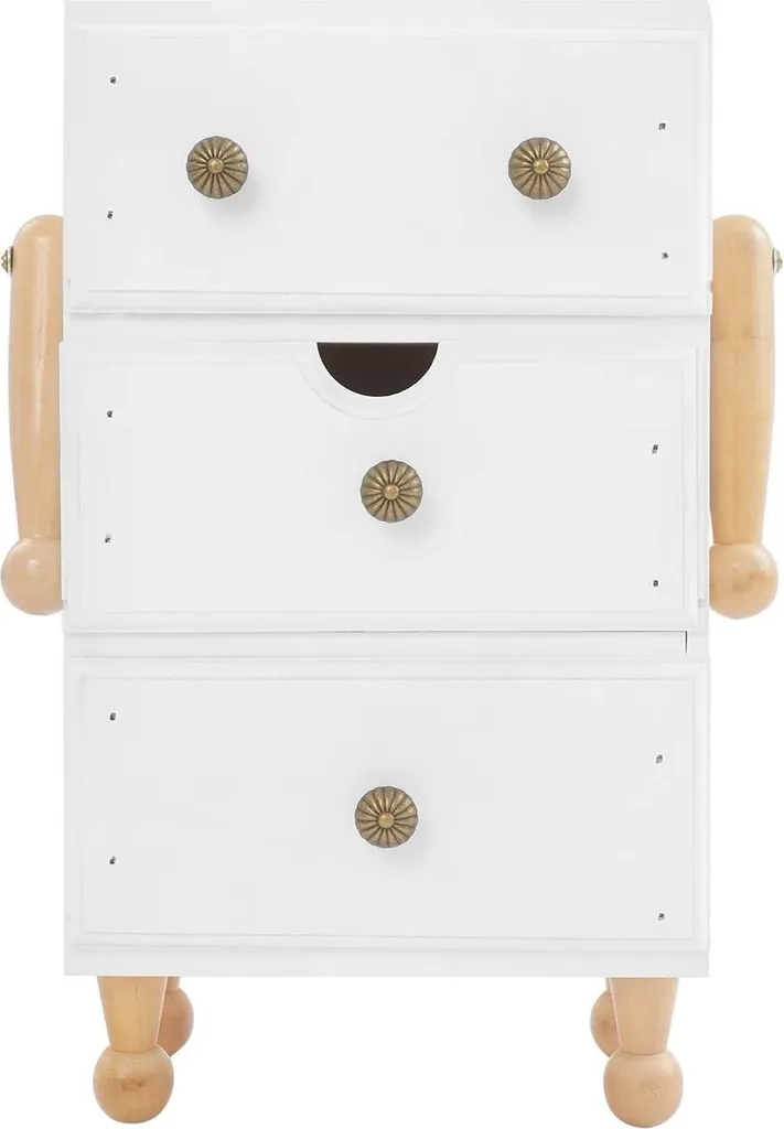 Mobile Contenitore Bianco 3 Ripiani Legno di Pino | Offerta Ecommerce