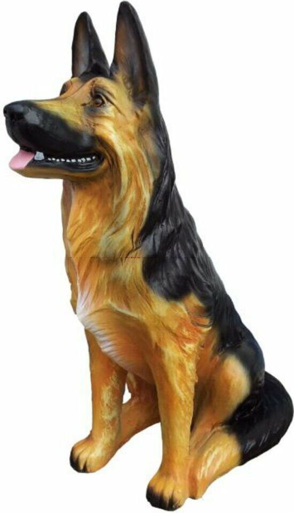 XL Premium Schäferhund sitzt in lebensgross 85cm hoch Hund Garten Deko Figur