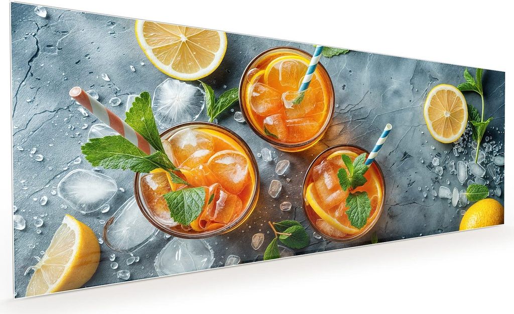 Küchenrückwand Spritzschutz Glas mit Motiv Sommerlicher Drink 40 x 40 cm
