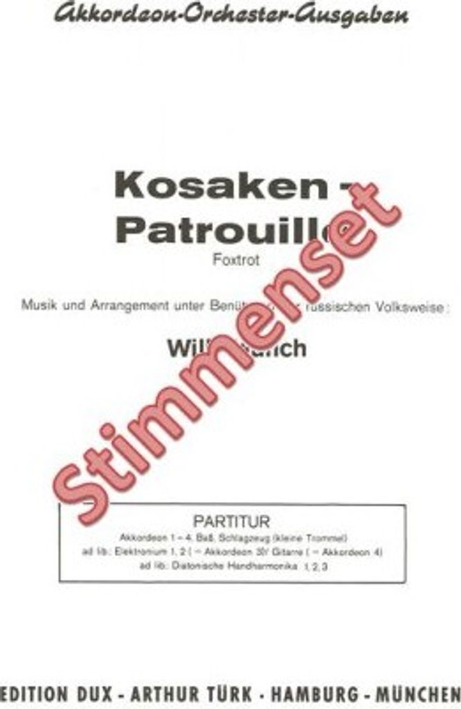 Kosaken-Patrouille für Akkordeonorchester Stimmenset