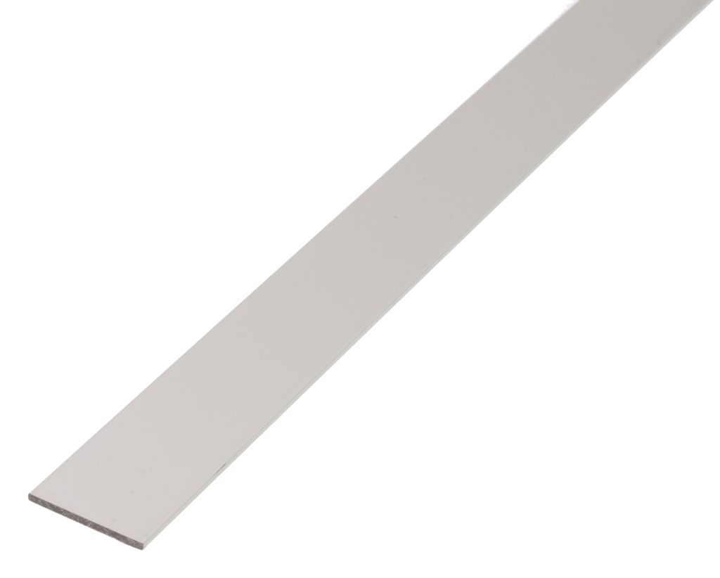 Alberts Flachstange | Aluminium, silberfarbig eloxiert | 1000 x 15 x 2 mm