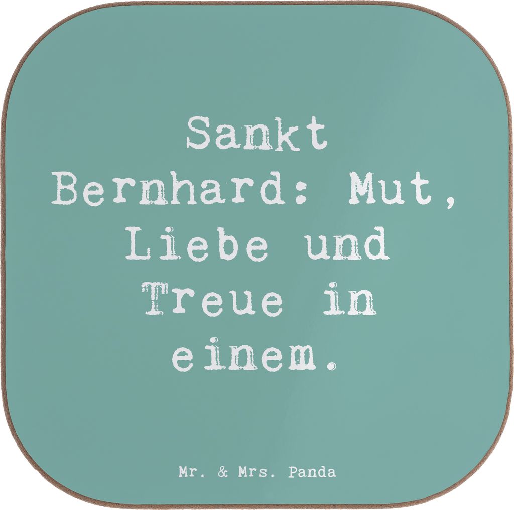 Mr. & Mrs. Panda Untersetzer Glas Spruch Sankt Bernhard - Meeresbrise - Geschenk, intelligenter Hund, Schweizer Alpen, Tassen, anpassungsfähig, Hu...