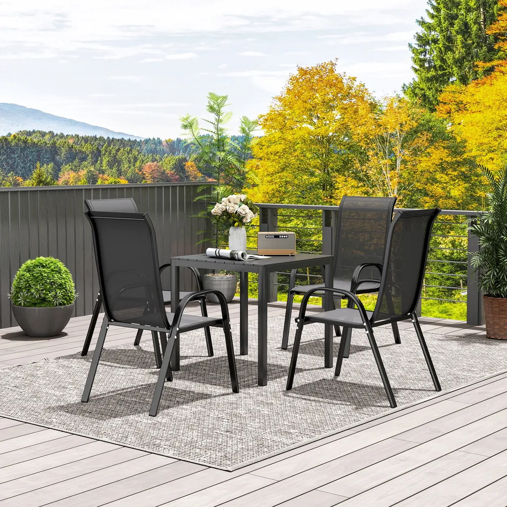 Tavolo Campeggio Alluminio 73x73 Outsunny Tavolo Buffet Pieghevole - 5