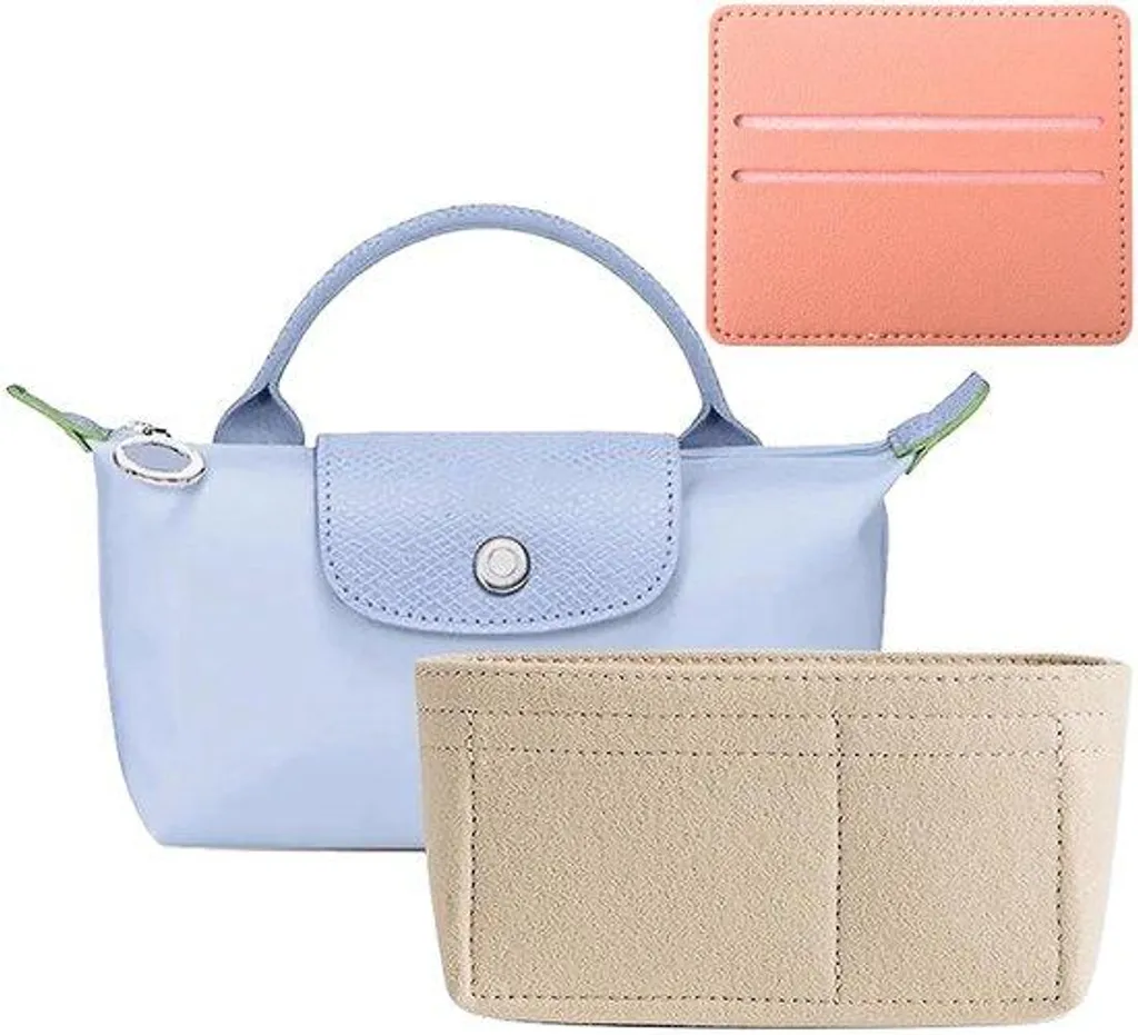 Organiseur pour petit sac à main avec porte-cartes et doublure feutre