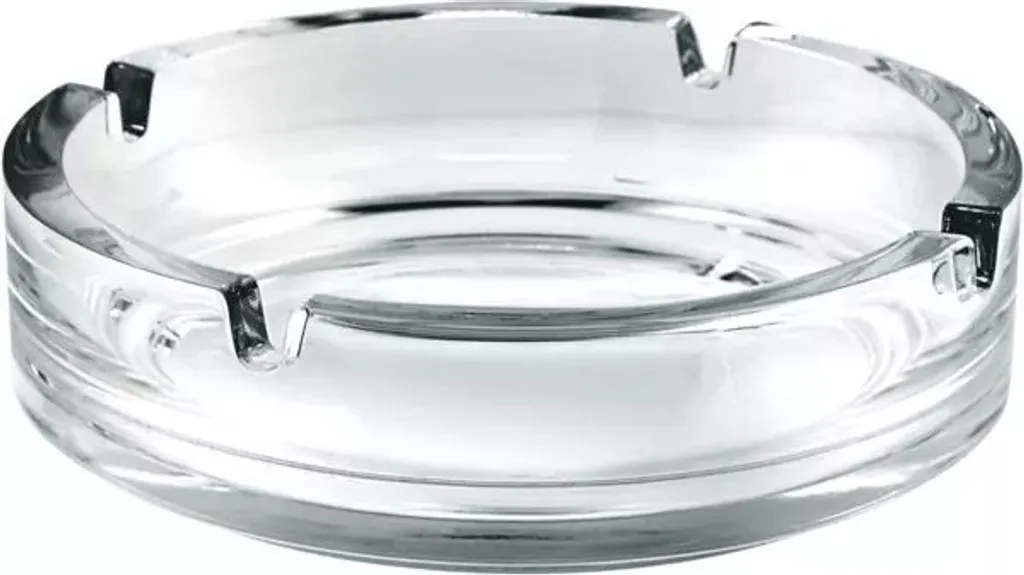 Grand cendrier 15 cm en verre robuste transparent - Pack de 6 robuste