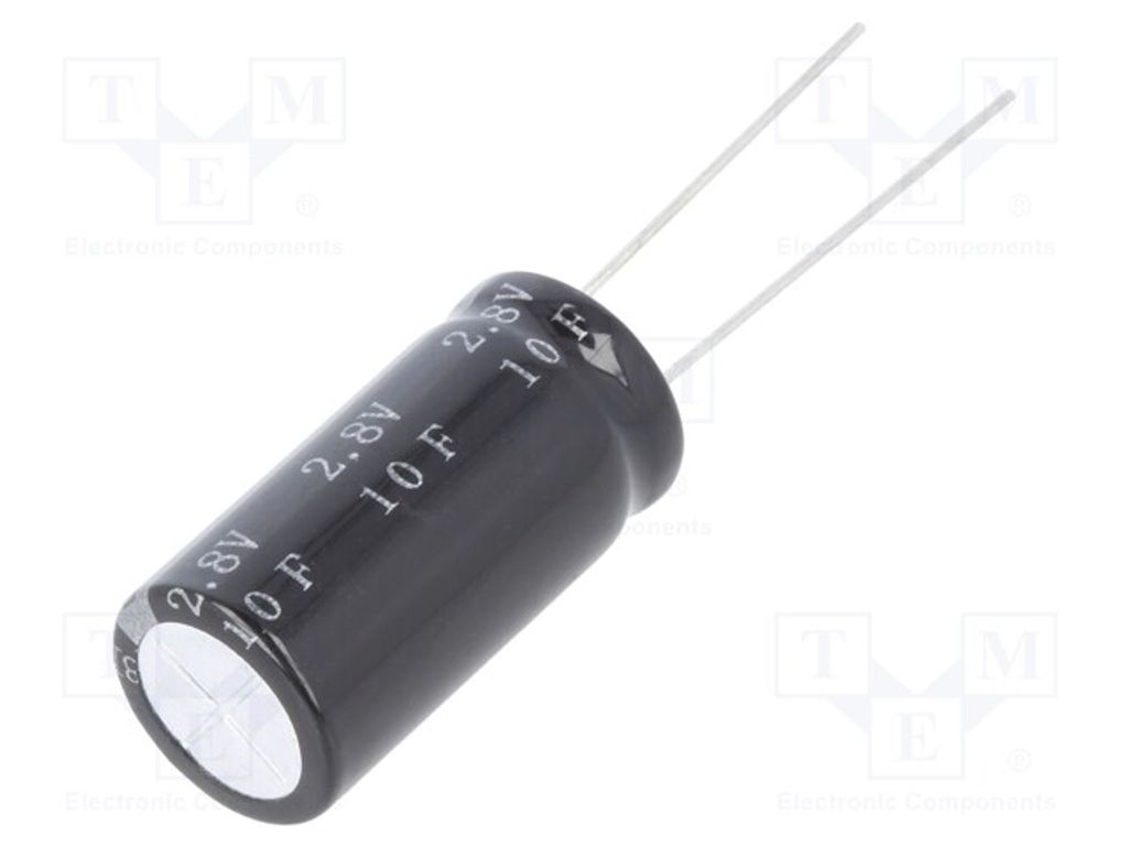 1x Kondensator: elektrolytisch Superkondensator 2,8VDC 10F THT BRP002R8L106FA Sup