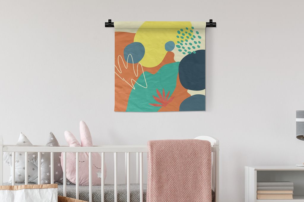 MuchoWow Wandteppich Wandbehang Sommer - Flecken - Abstrakt 60x60 cm Tapisserie Dekoration Wandtuch - Dekorationen - Wand Decke