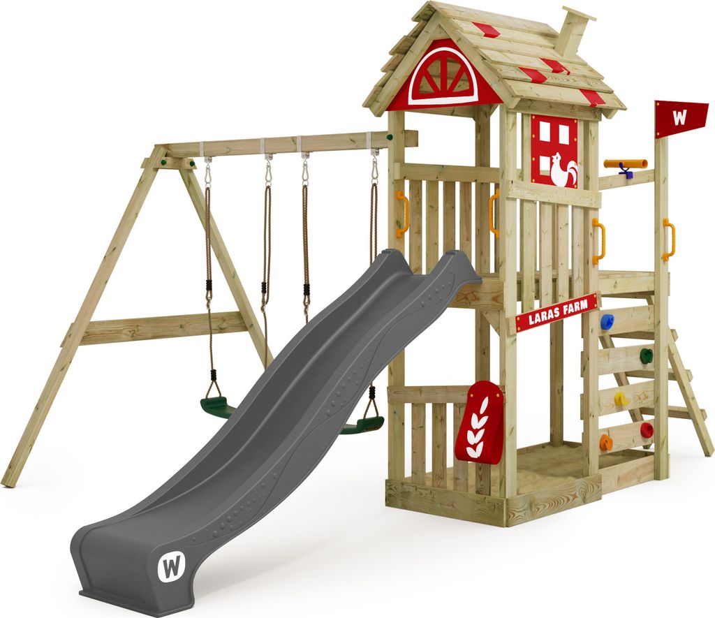 Spielturm Wickey FarmFlyer mit Rutsche im Bauernhofdesign Produktbild 