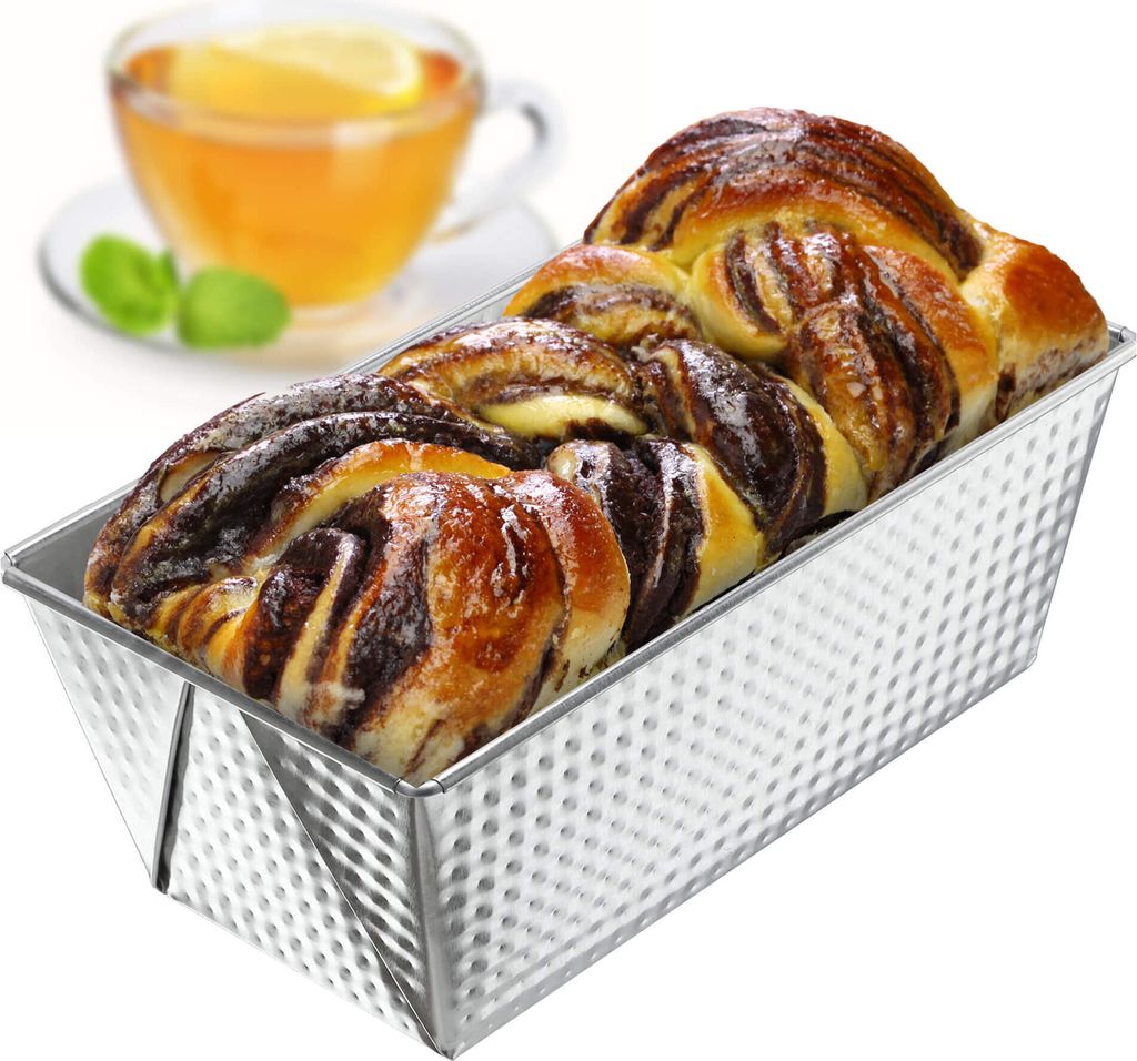 KADAX Rechteckige Brotbackform "Ellos", Kuchenform mit Antihaftschicht, Backform, Silber, 31 cm