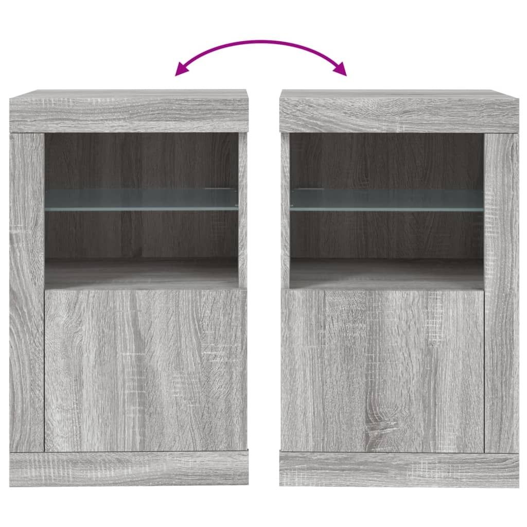 Szafka boczna z oświetleniem LED Szary materiał Zdjęcie produktu 10