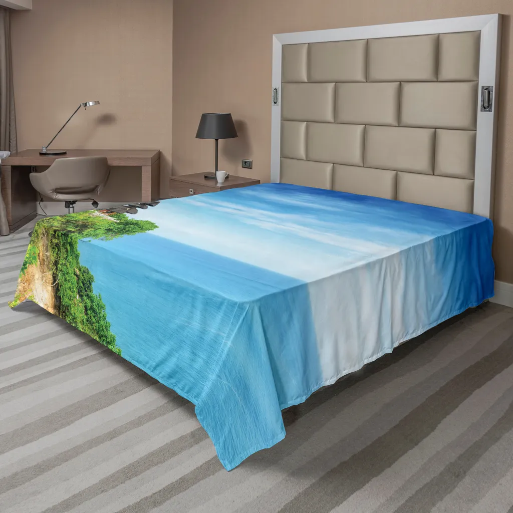 Drap plat anti-plis et doux pour lit double, Imprimé Bali 260 x 228 cm