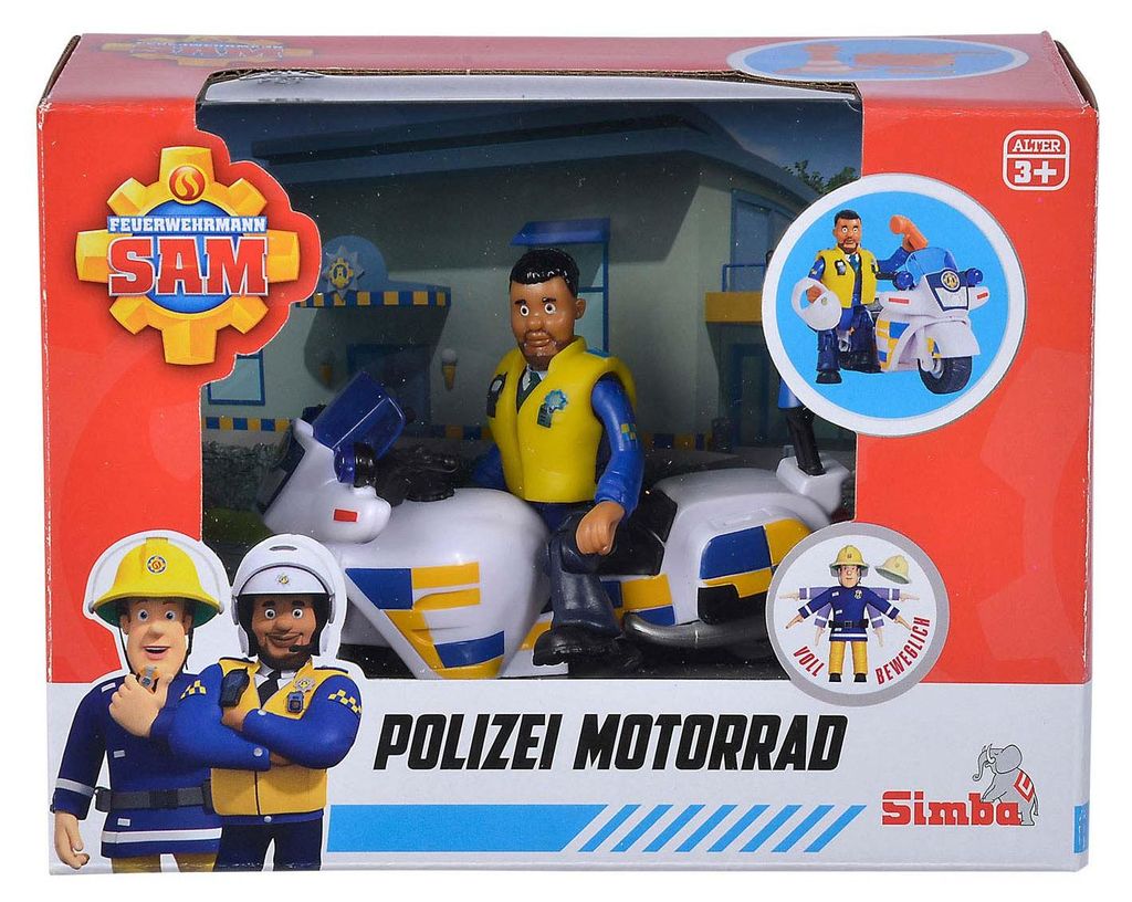 Feuerwehrmann Sam Polizei-Motorrad (mit Figur) Produktbild 