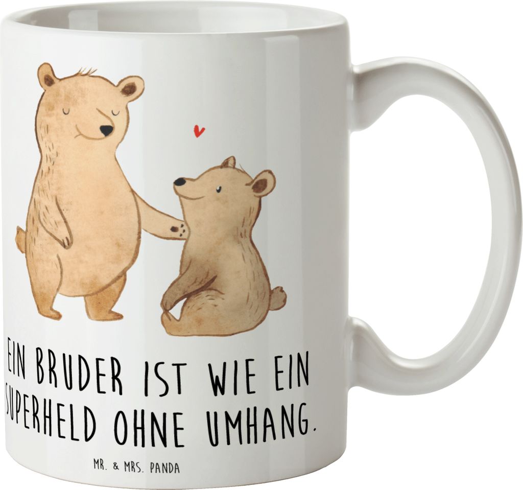 Mr. & Mrs. Panda Kaffeetasse Bruder Superheld - Weiß - Produktbild 